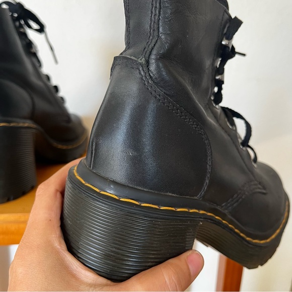 Dr. Martens Jesy Sendal Black Leather Lace Up Boots Size 8 - Picture 9 of 11